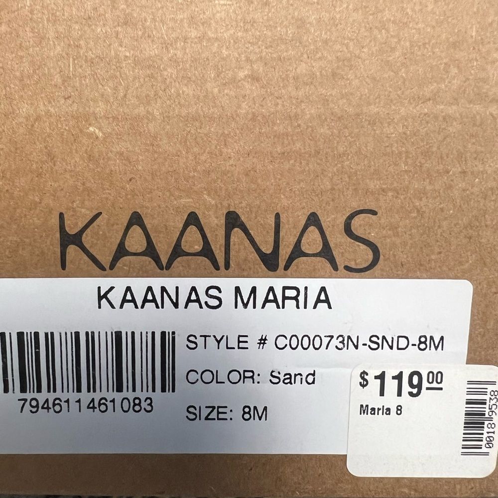 Kaanas Maria Camel Leather Slide Sandals - Picture 5 of 5